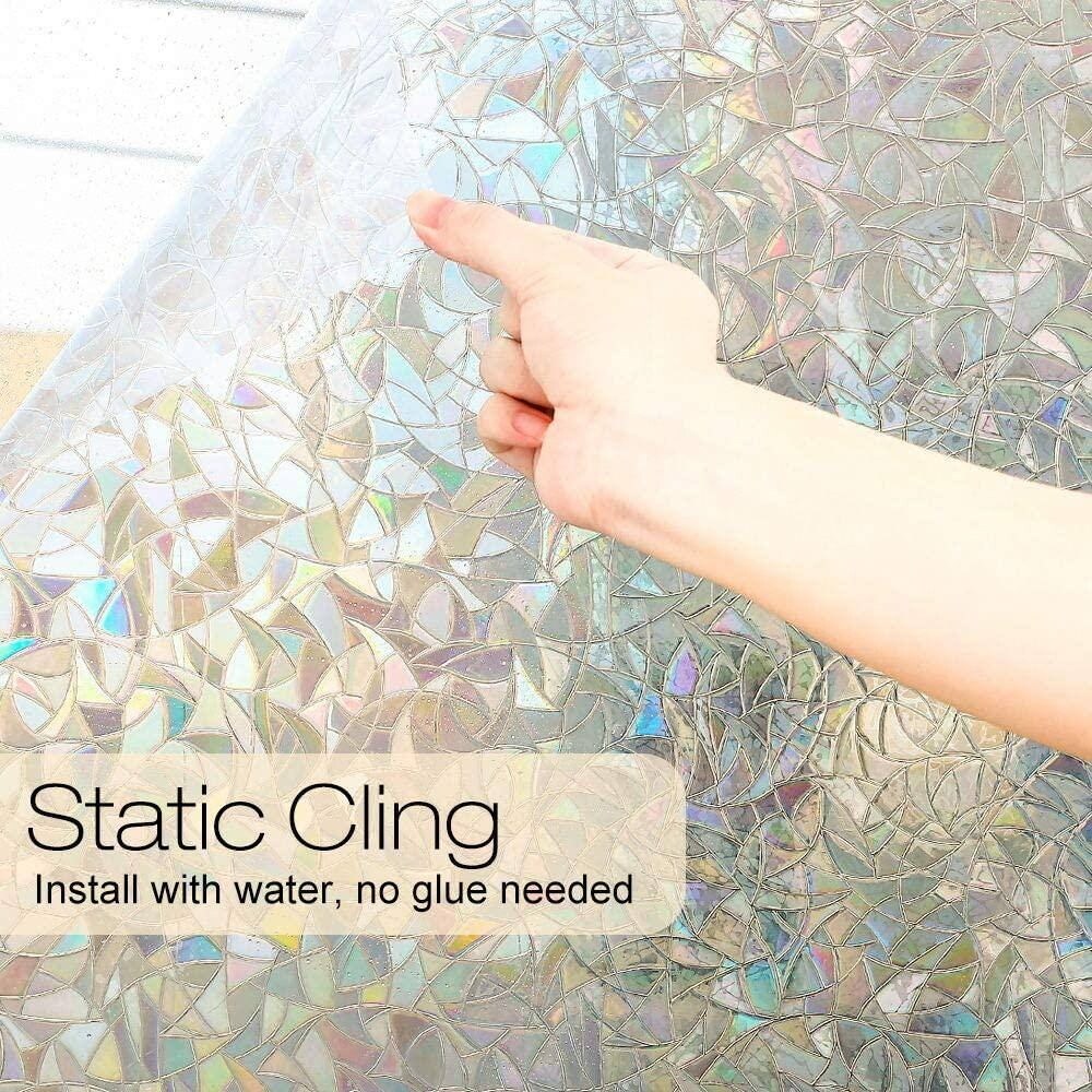 DCP No Glue Self Static Removable Frosted Glass Privacy Window Film,Scales