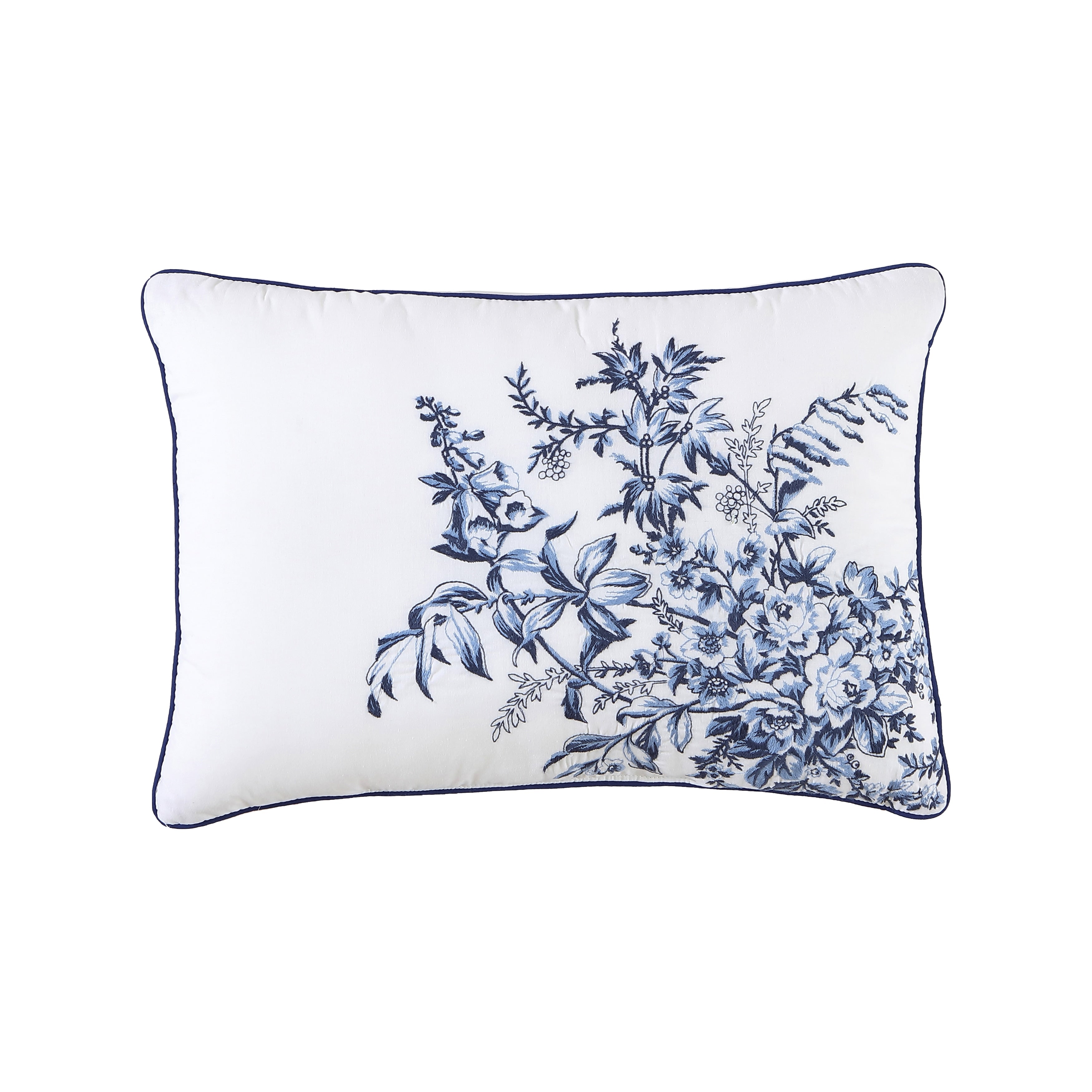 Laura Ashley Bedford Embroidered Cotton Throw Pillows