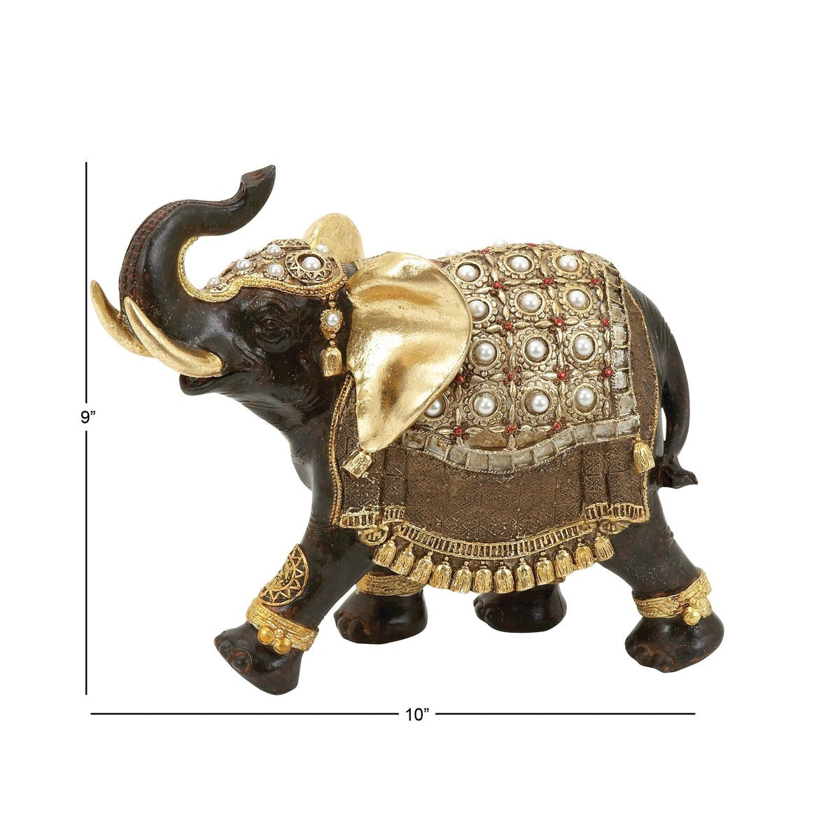 Polystone Elephant Handmade Decorative Sculpture - Brown - Roche River Decor