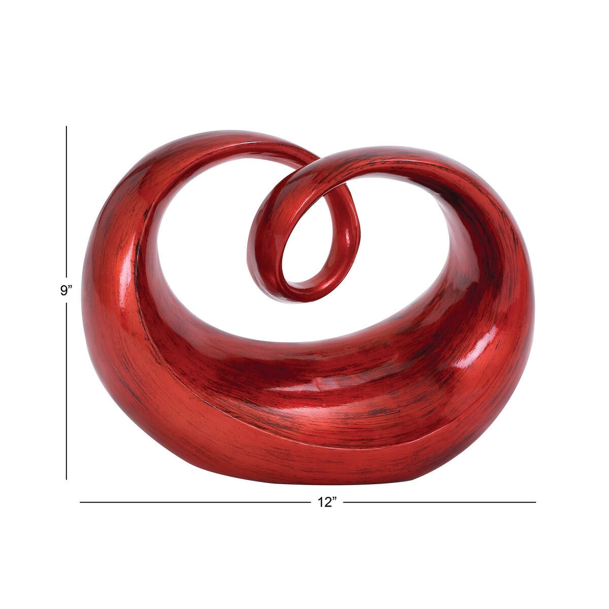 Polystone Abstract Swirl Decorative Sculpture - Red - Roche River Decor