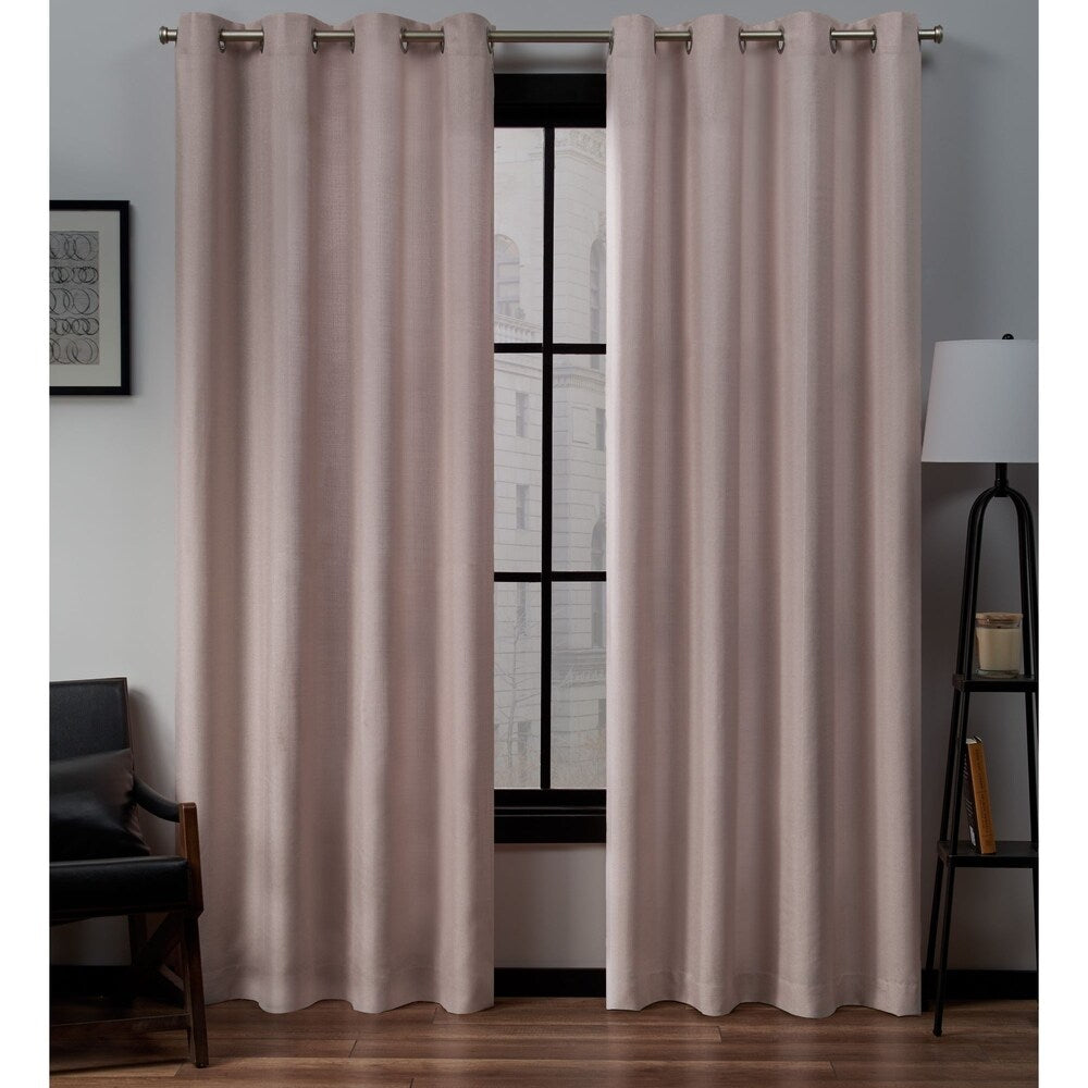 Porch & Den Sugar Creek Loha Grommet Top Linen Curtain Panel Pair