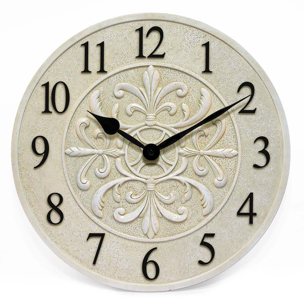 Blanc Fleur Wall Clock - 15 x 1.38 x 15 - 15 x 1.38 x 15