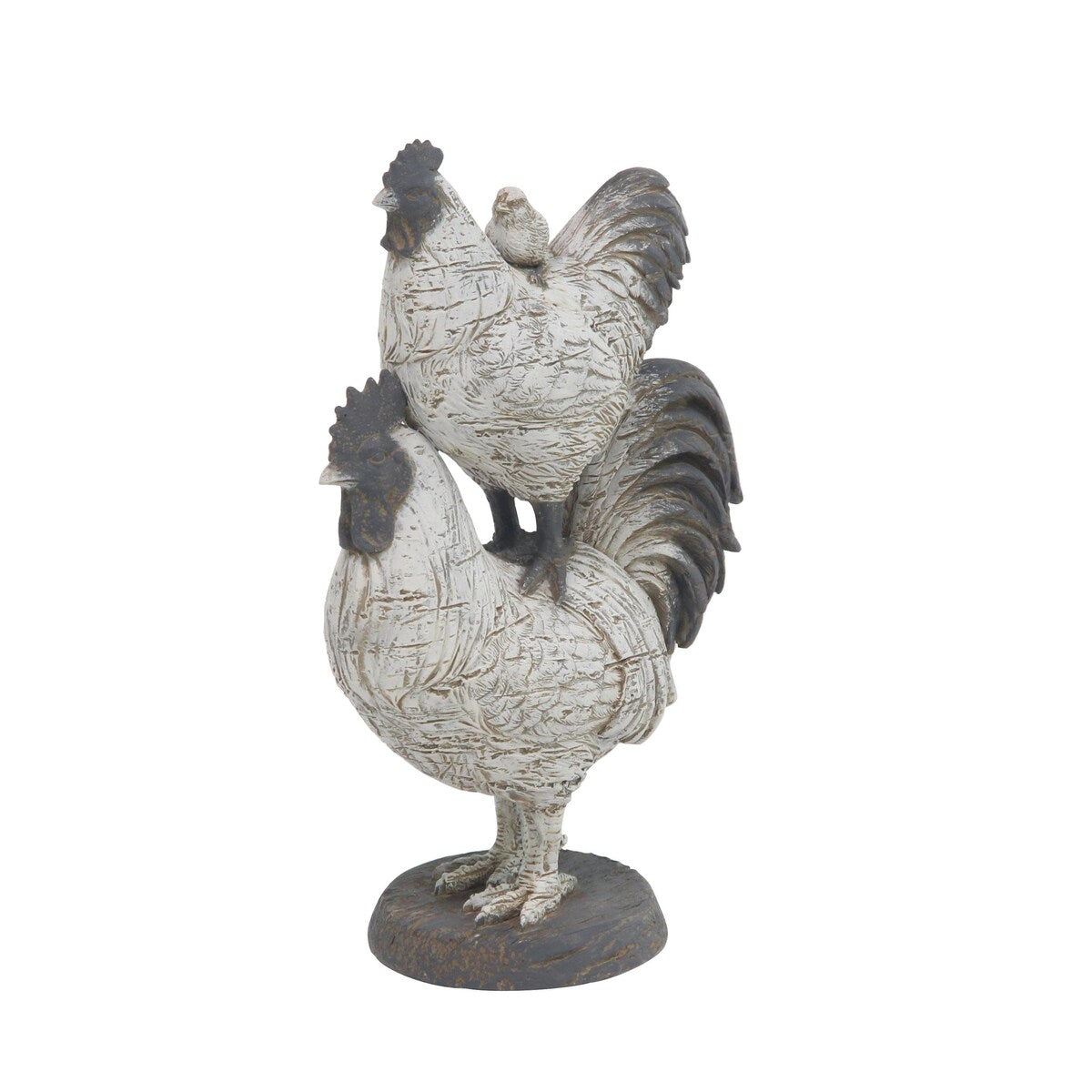 Polystone Rooster Decorative Sculpture - White - Roche River Decor