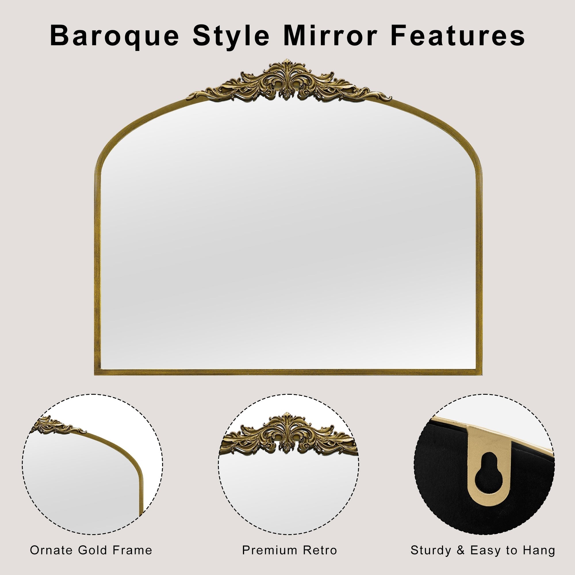 Ornate Vintage Mirror Baroque Gold Mirror