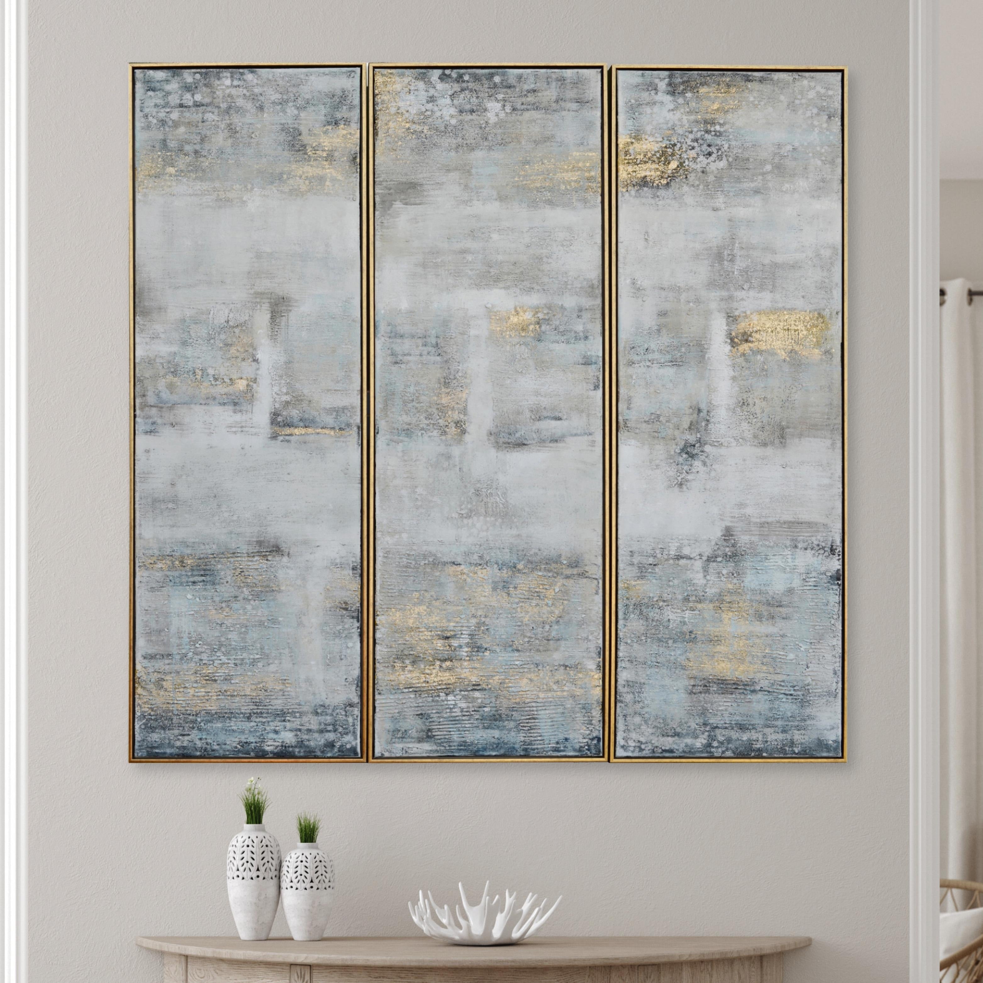 Celestial Calm - Multi Piece Framed Canvas Modern Art Set - 20 x 60