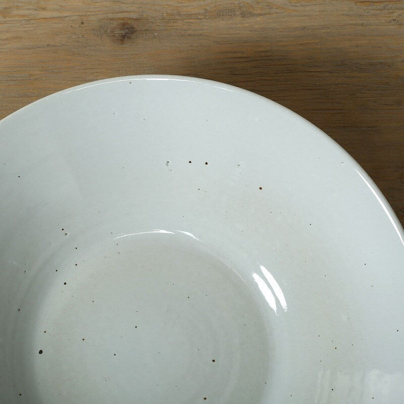 17 Wide Decorative Bowl White Glazed