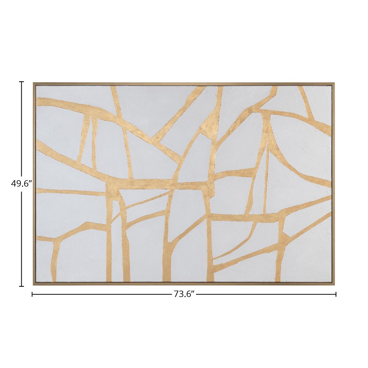 Gold Lines Canvas Wall Art with Gold Frame