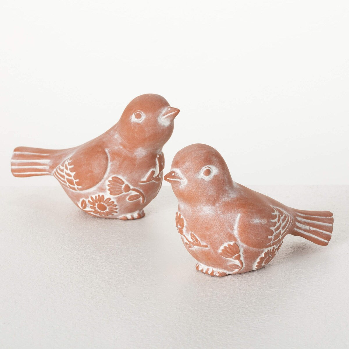 Sullivans 3.5 Terracotta Bird Figurine Set of 2