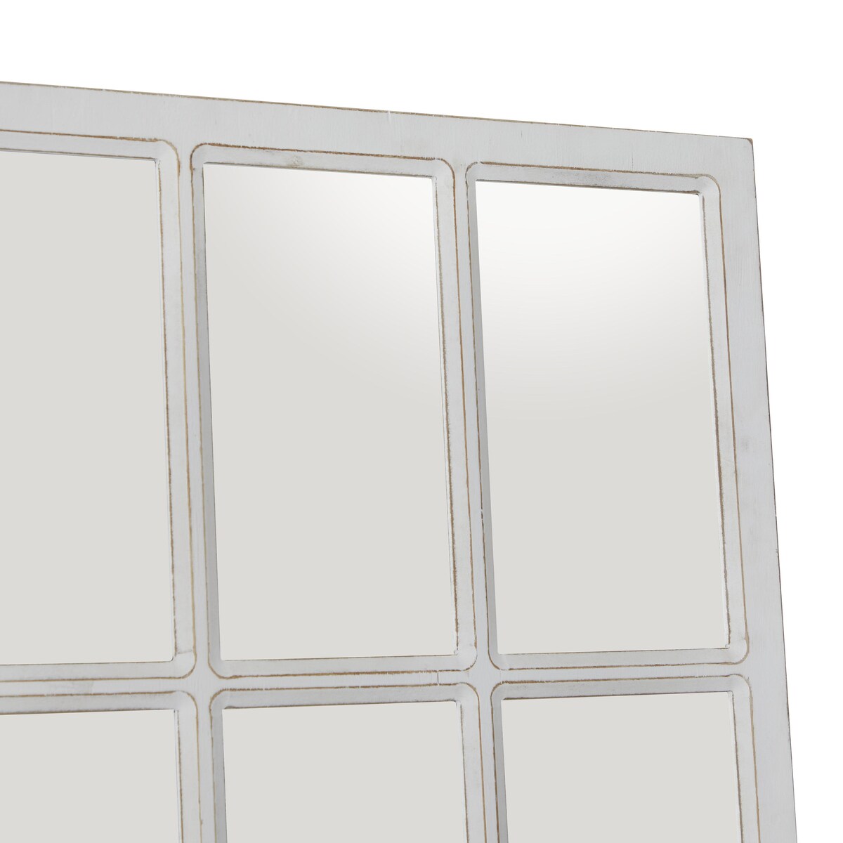 Wood Window Pane Inspired Room Wall Mirror - White - Roche River Decor