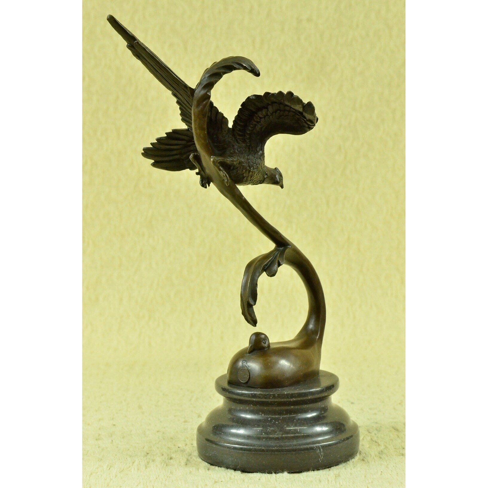 Pheasant And Dove Love Bird Bronze Sculpture Art Deco Figurine