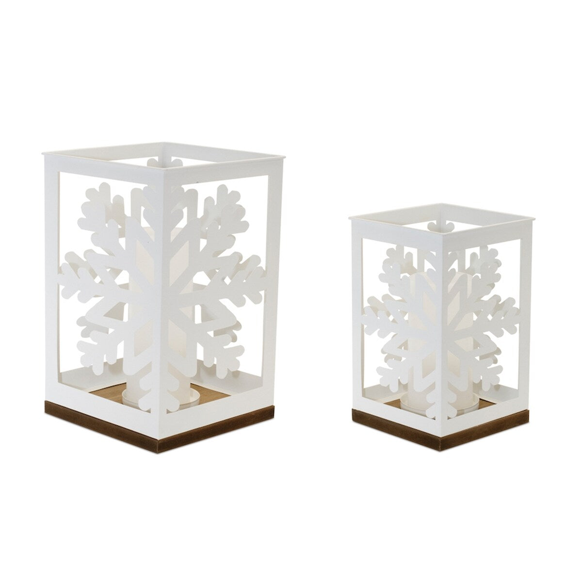 Snowflake Cut-Out Metal Candle Holder (Set of 2)