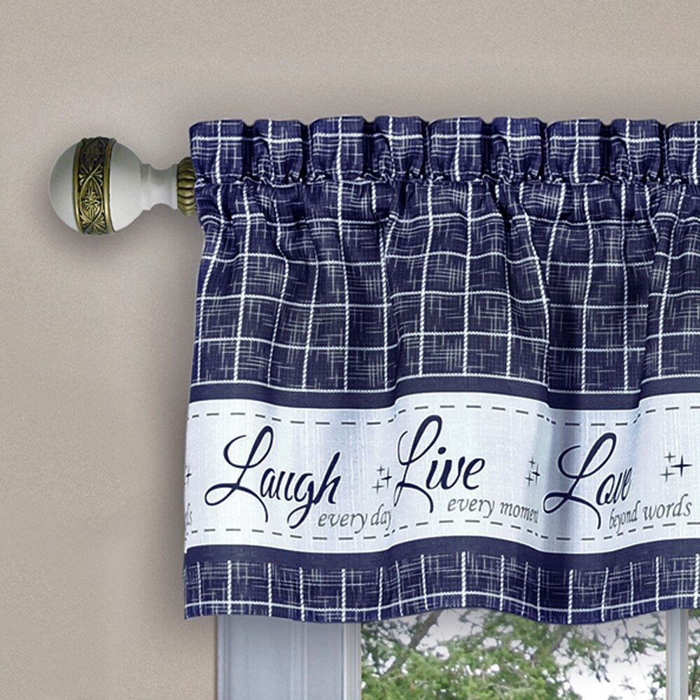 Live, Love, Laugh Window Curtain Tier Pair and Valance Set