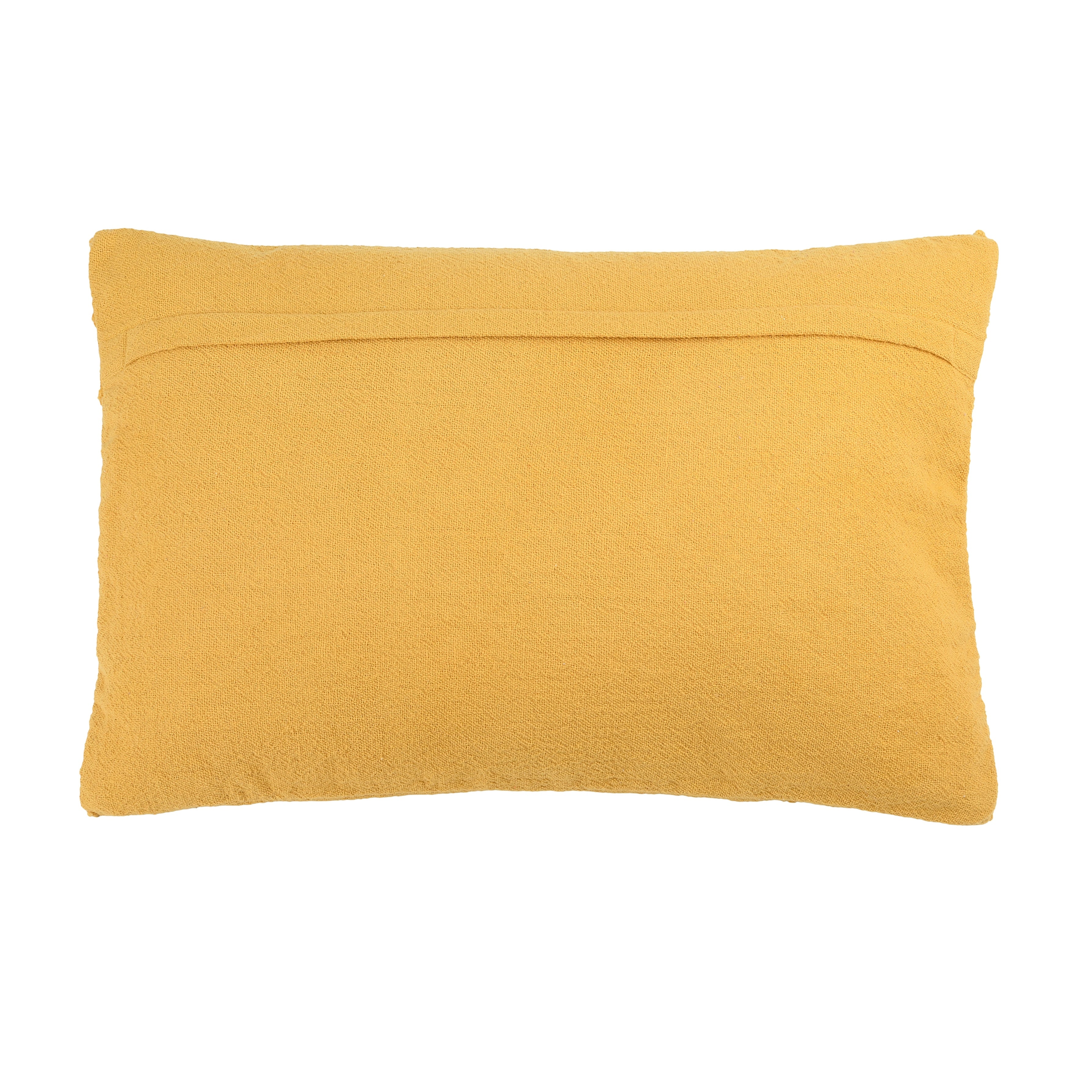 Embroidered Cotton Geometric Lumbar Pillow