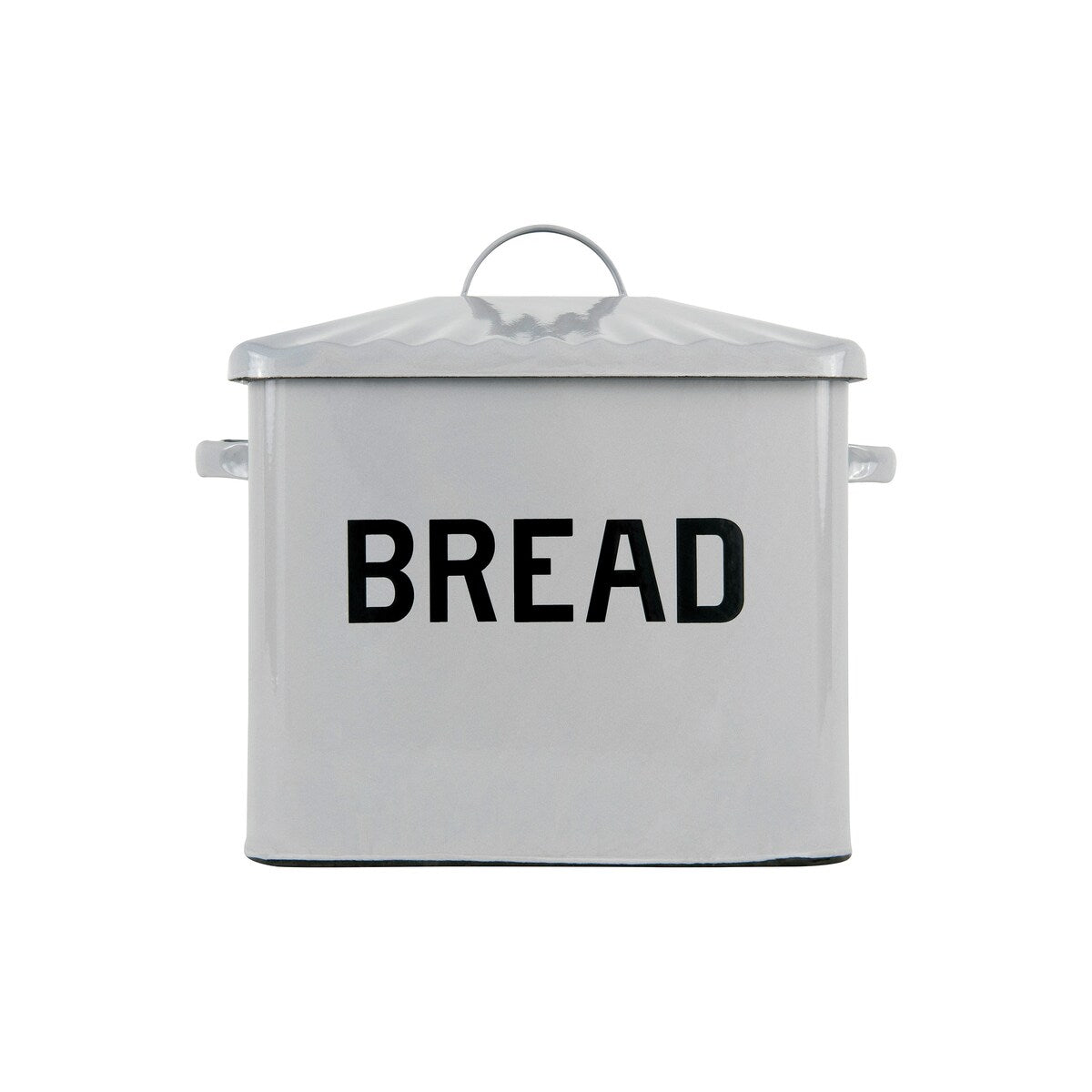 Enameled Metal Bread Box with Bread Message