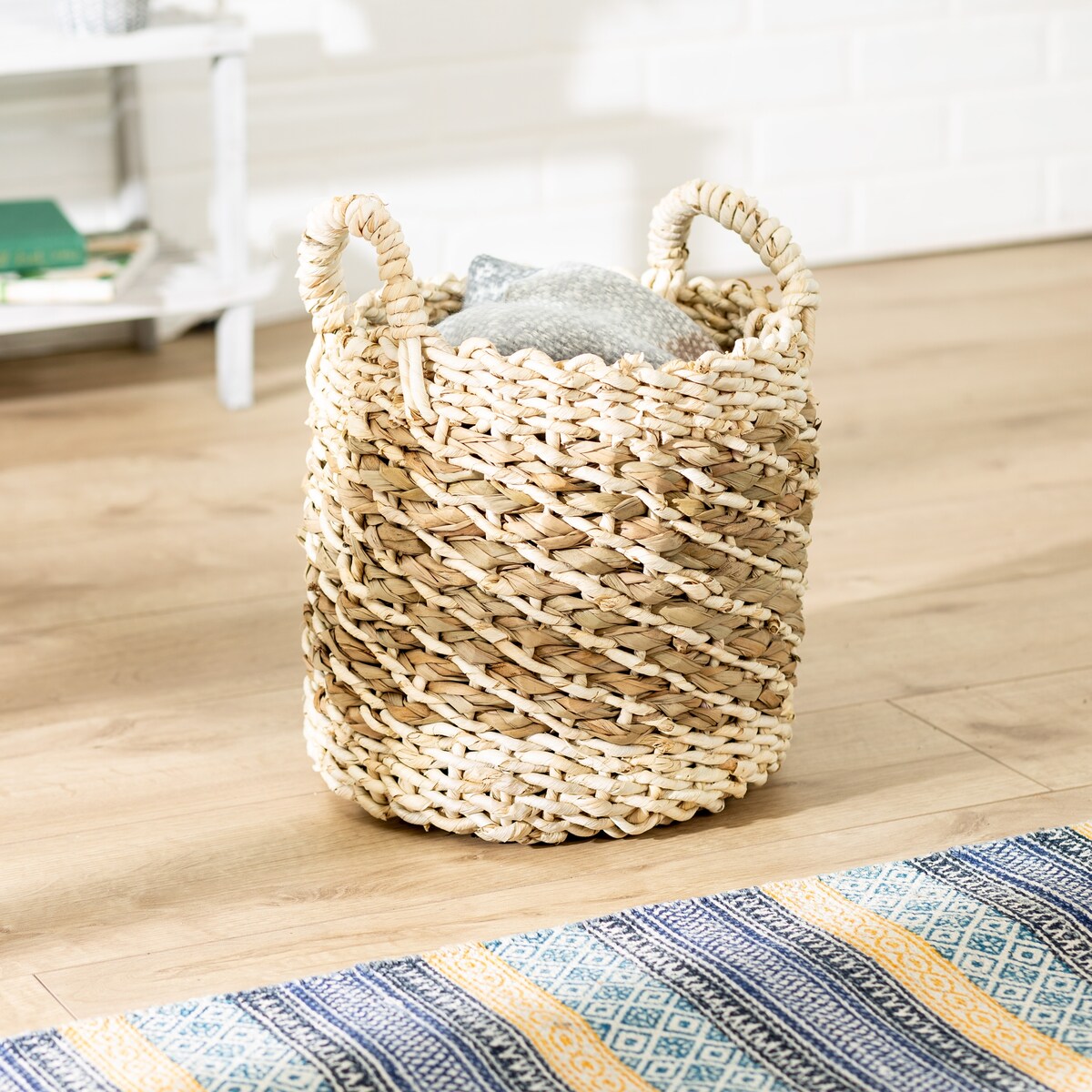 Honey-Can-Do Natural Tea Stained Wicker Storage Basket