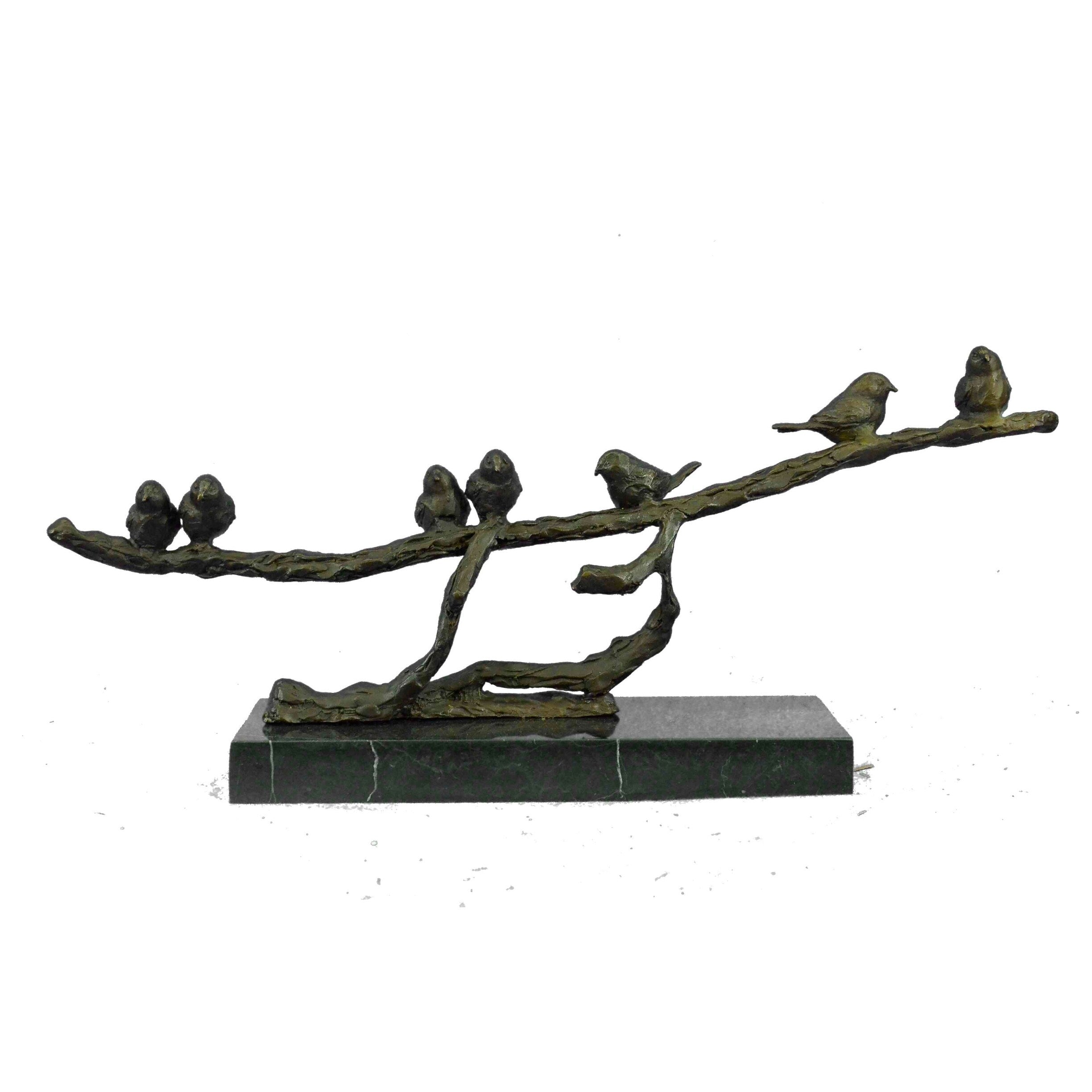 Art Deco Love Birds Limited Edition Bronze Sculpture Marble Base Figurine