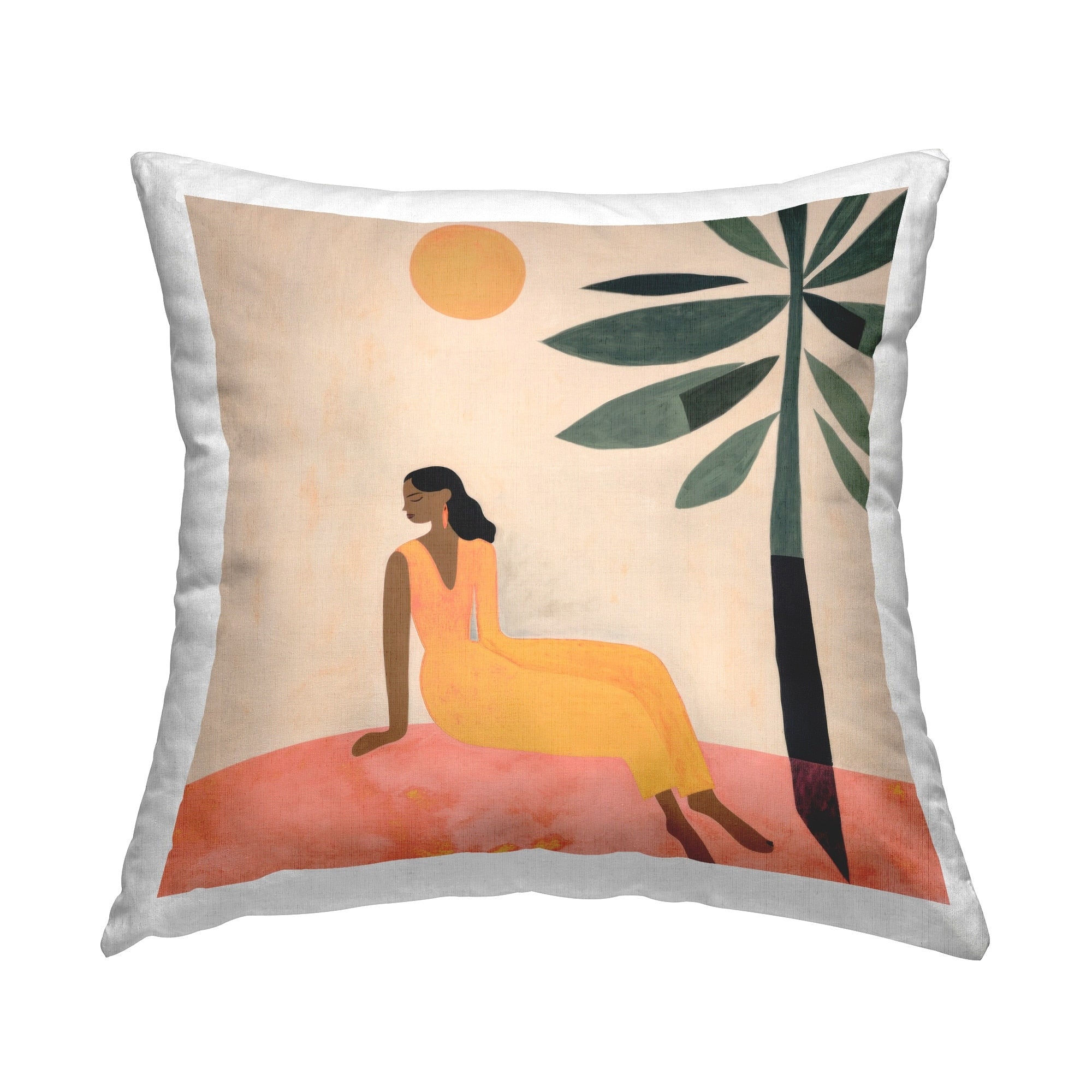 Stupell Tropical Boho Woman Decorative Printed Throw Pillow Design by Lazar Studio