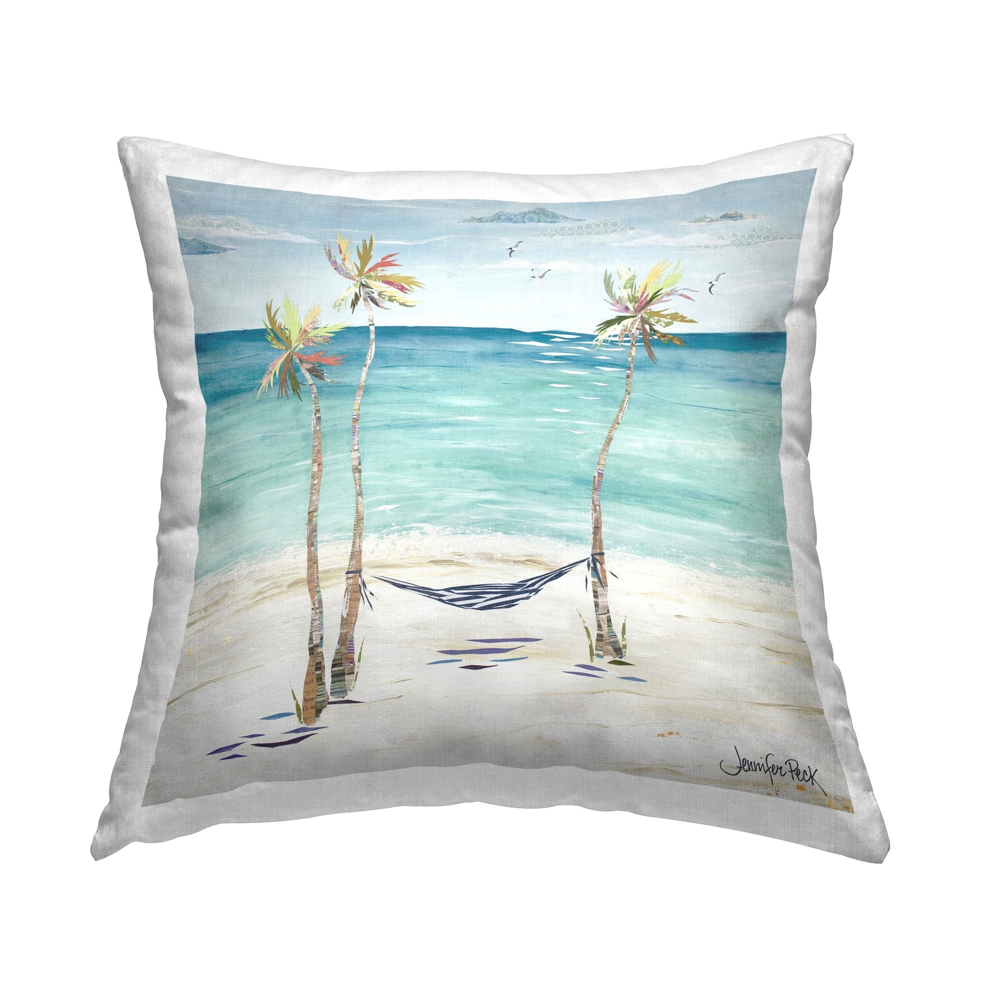 Stupell Hammock & Three Palms Decorative Printed Throw Pillow Design by Jennifer Peck