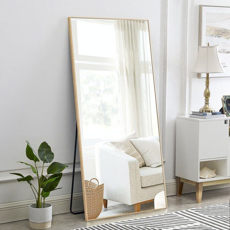 Maisie Modern Aluminum Full Length Mirror FreeStanding Leaning Mirror - N/A