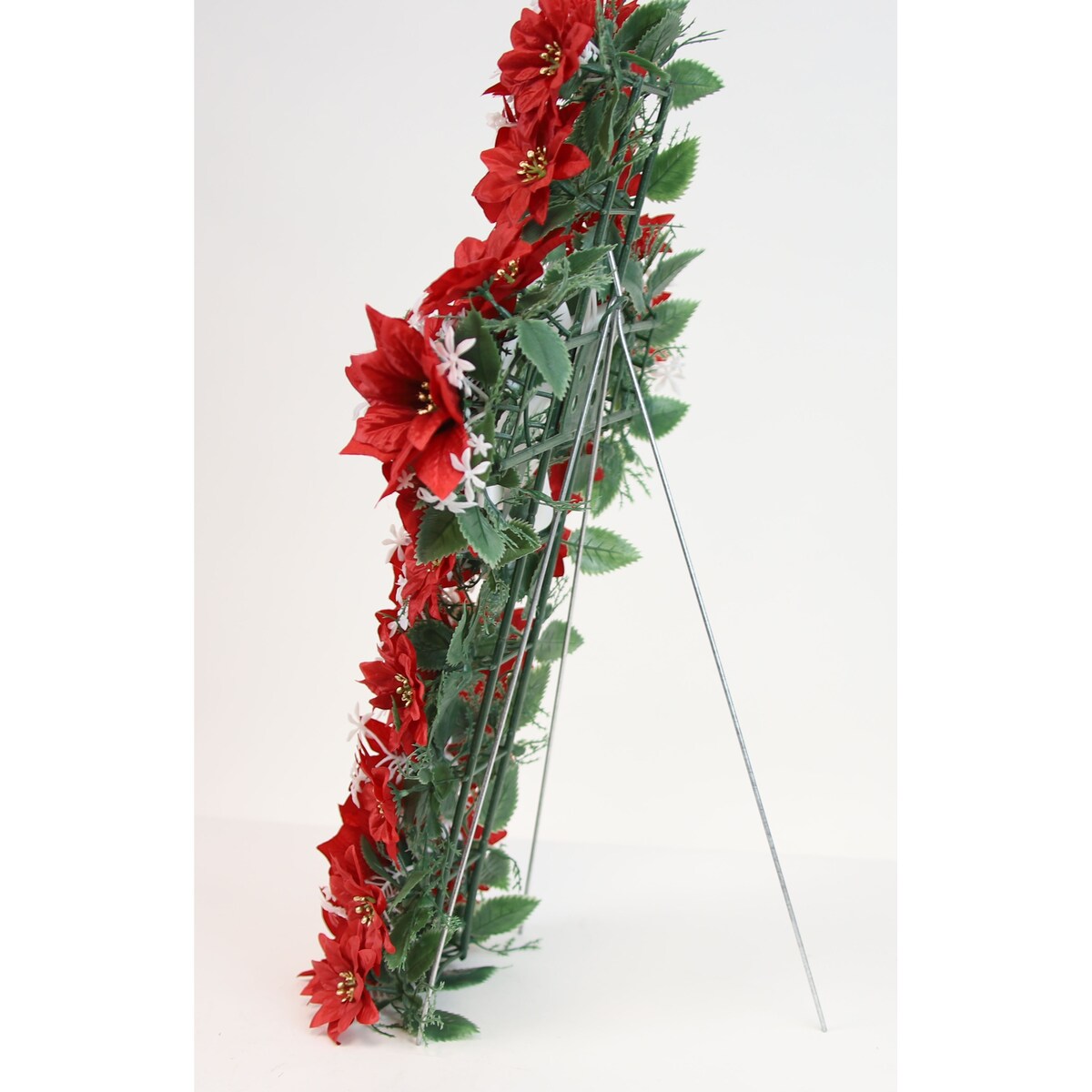 Memorial Christmas Poinsettia Memorial Cross - N/A