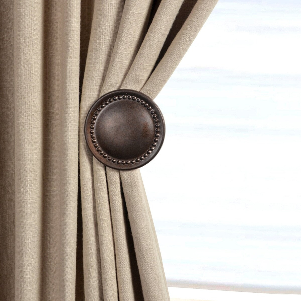 2 Pcs Curtain Holdback for Curtains Wall Mounted Metal Drapery Hook for Door Window Treatment- By Deco Window