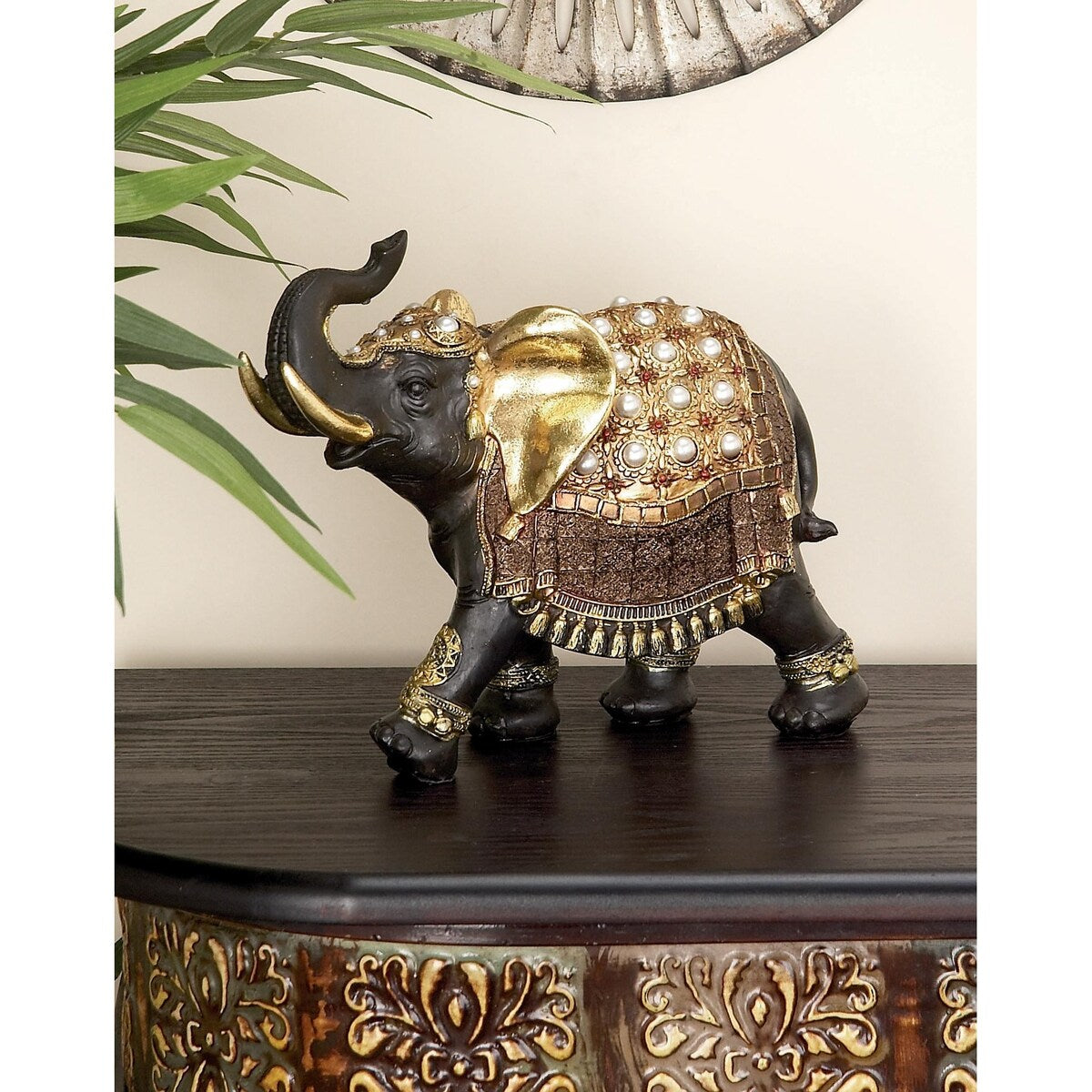 Polystone Elephant Handmade Decorative Sculpture - Brown - Roche River Decor