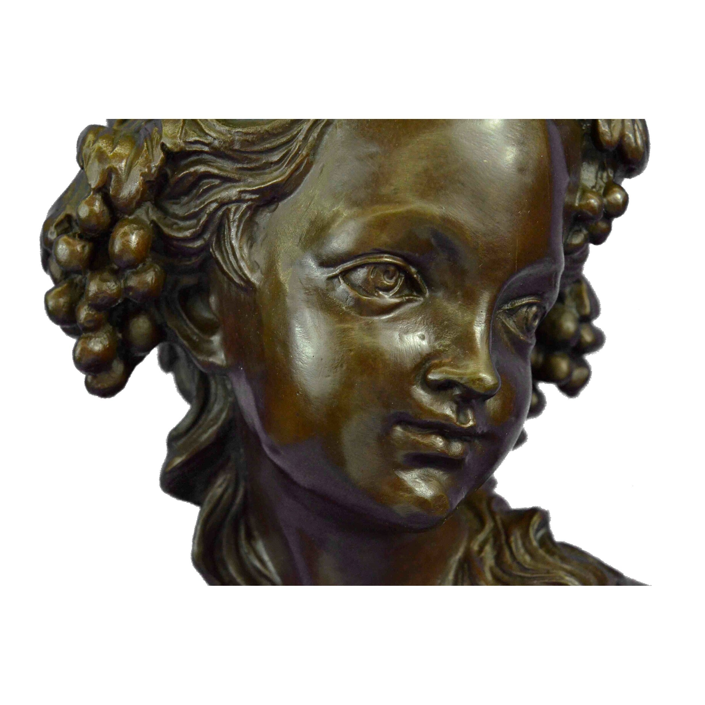 Bronze Sculpture Wonderful Bust Young Lady By Thomas Art Deco Hot Cast Figurine