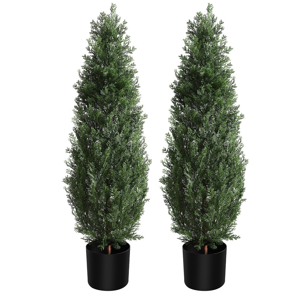 Artificial Topiary Tree 2-Set,3ft Artificial Cedar Topiary Trees - Green