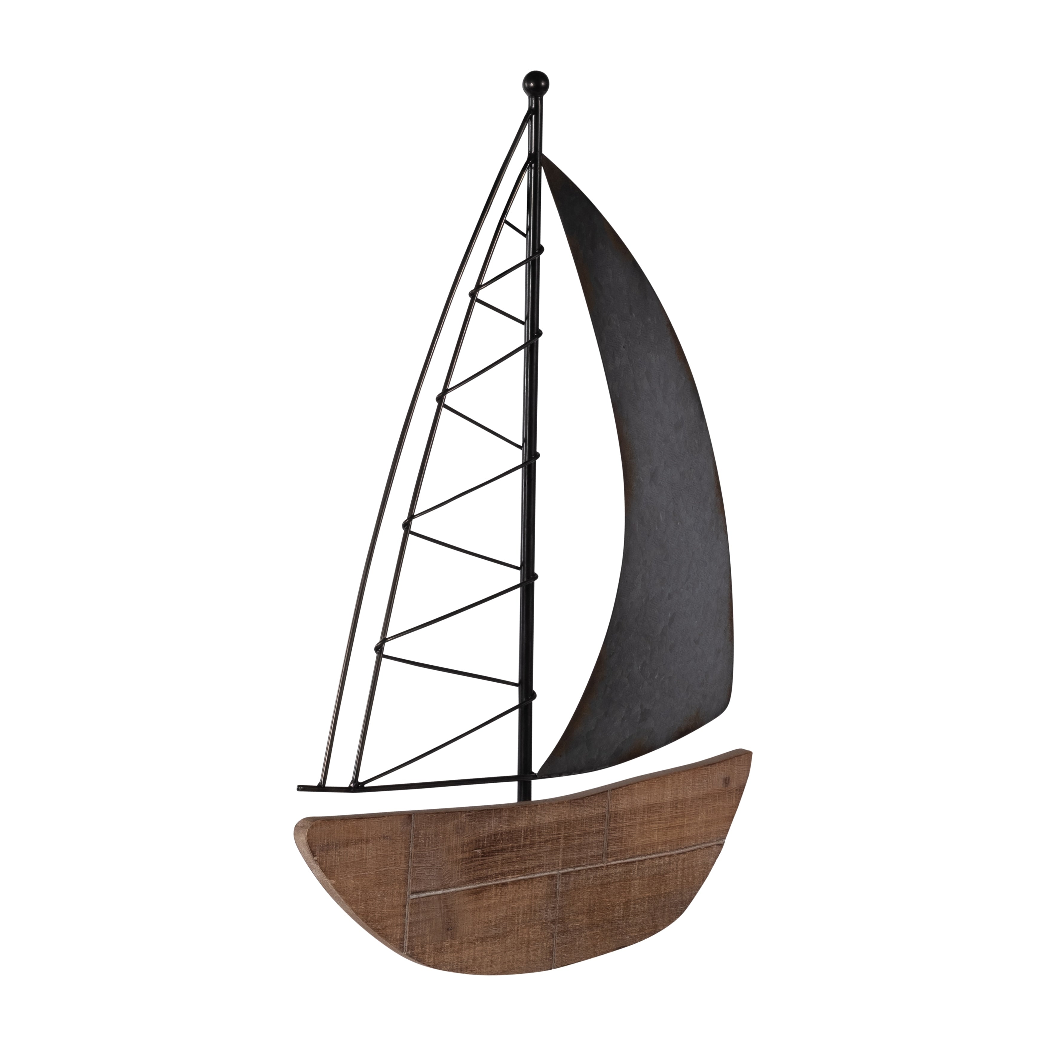 Sagebrook Home Coastal 19 Metal Boat Wall Decor Nautical Brown and Charcoal Gray