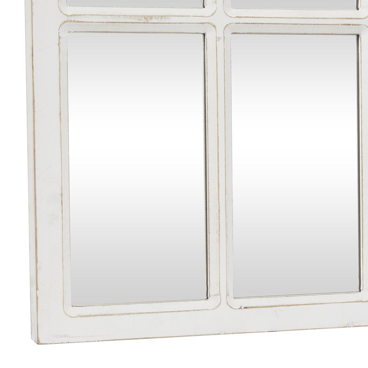 Wood Window Pane Inspired Room Wall Mirror - White - Roche River Decor