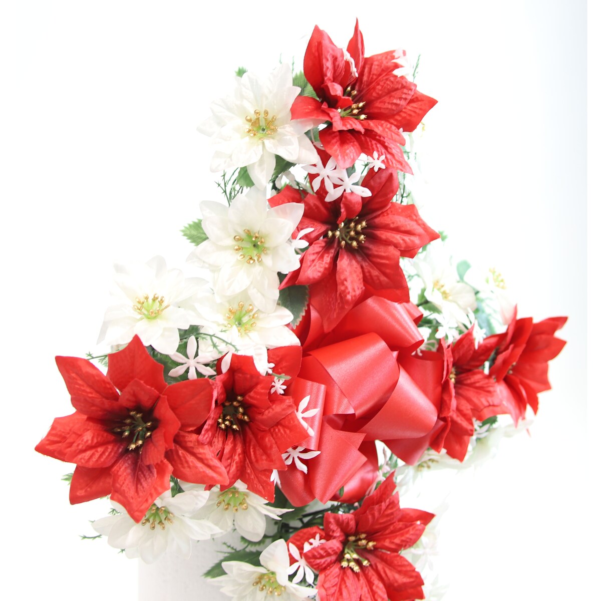 Memorial Christmas Poinsettia Memorial Cross - N/A