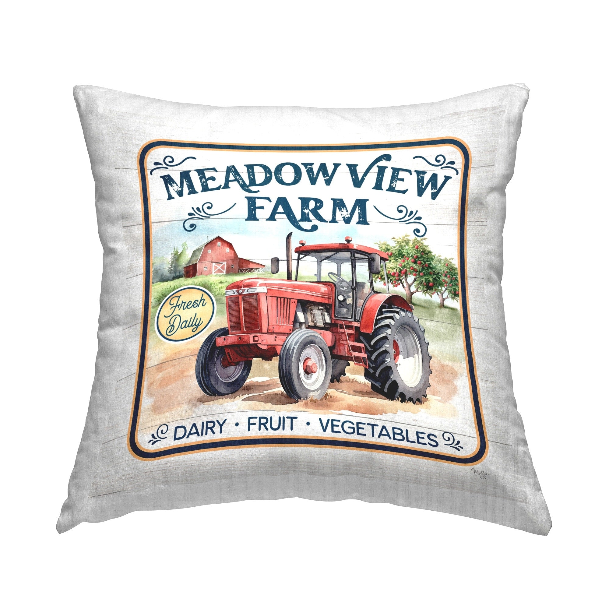 Stupell Meadowview Farm Tractor Decorative Printed Throw Pillow Design by Mollie B.