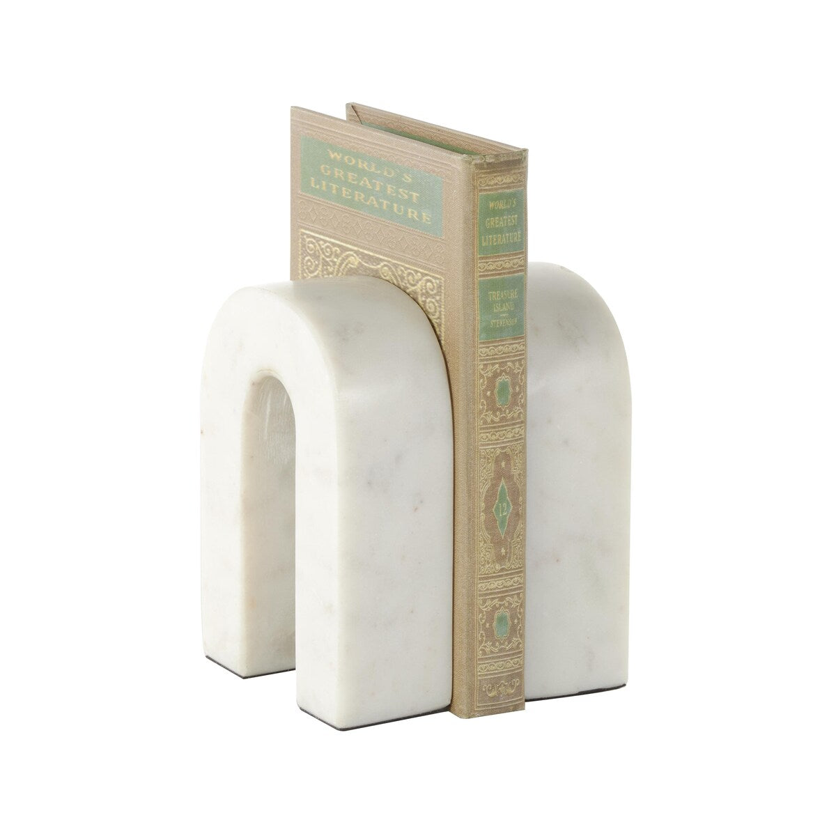 Marble Minimalistic Arched Decorative Bookends - Set of 2 Cream - Roche River Decor