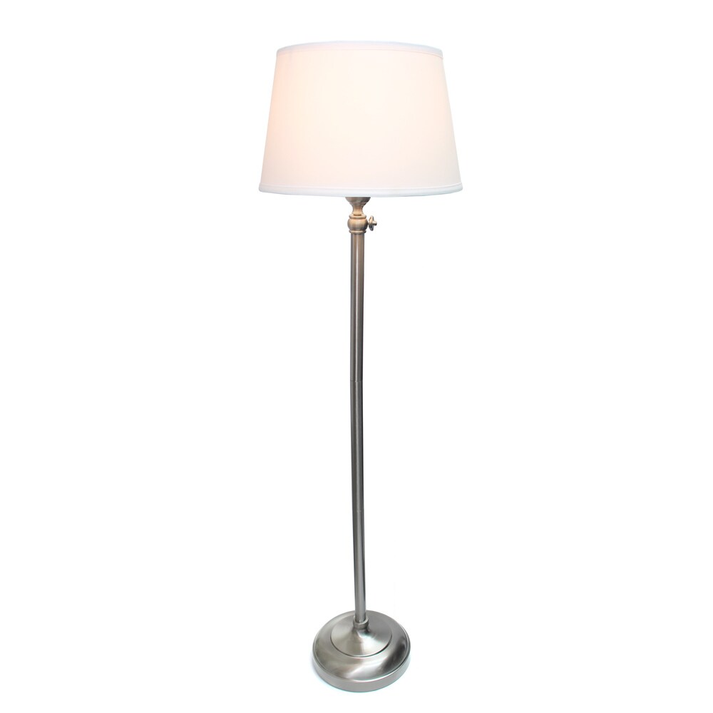 Elegant Designs Brushed Nickel Adjustable 3-Pack Lamp Set (2 Table Lamps, 1 Floor Lamp)