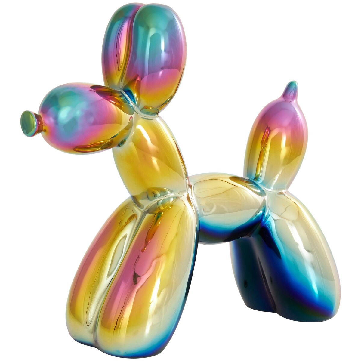 Porcelain Ceramic Dog Balloon Sculpture - Set of 2 Gold, White, black, Silver or Multi Colored - Roche River Decor