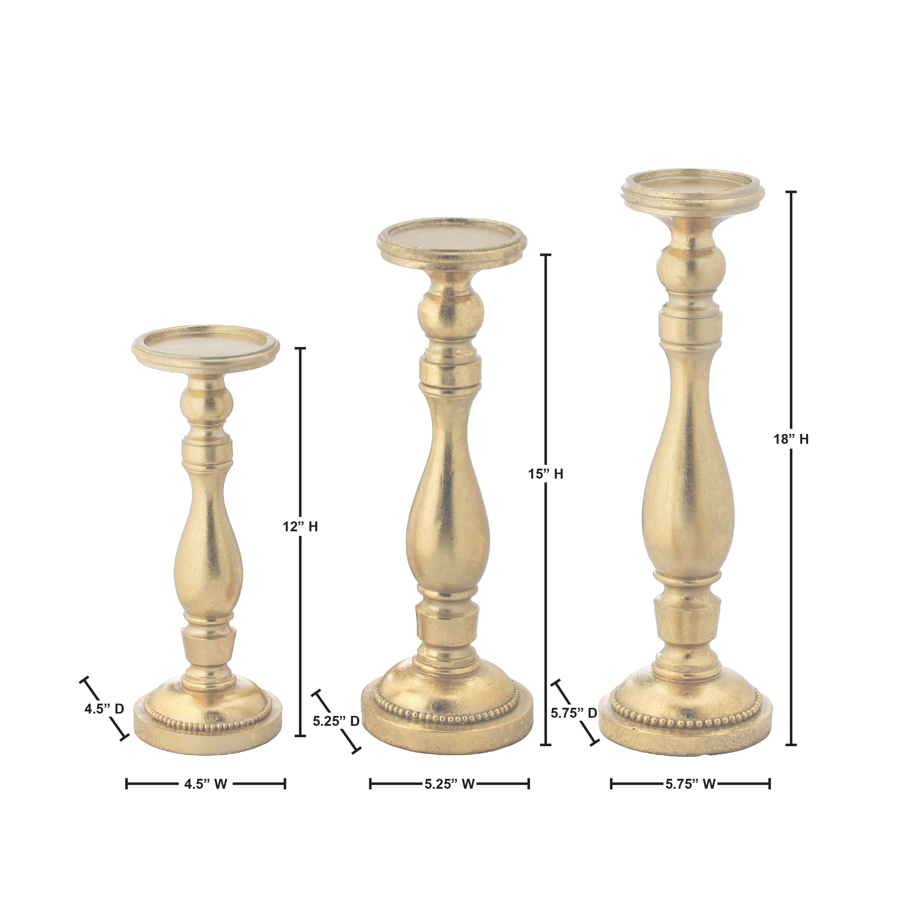 12-18 Resin Candle Holder Set of 3