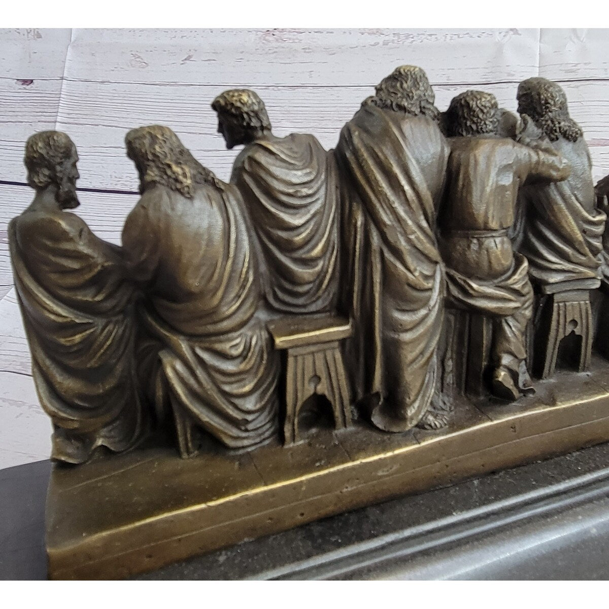 The Last Supper By Leonardo Da Vinci Bronze Sculpture Art Jesus Christ Christian 7 Inches X 15 Inches