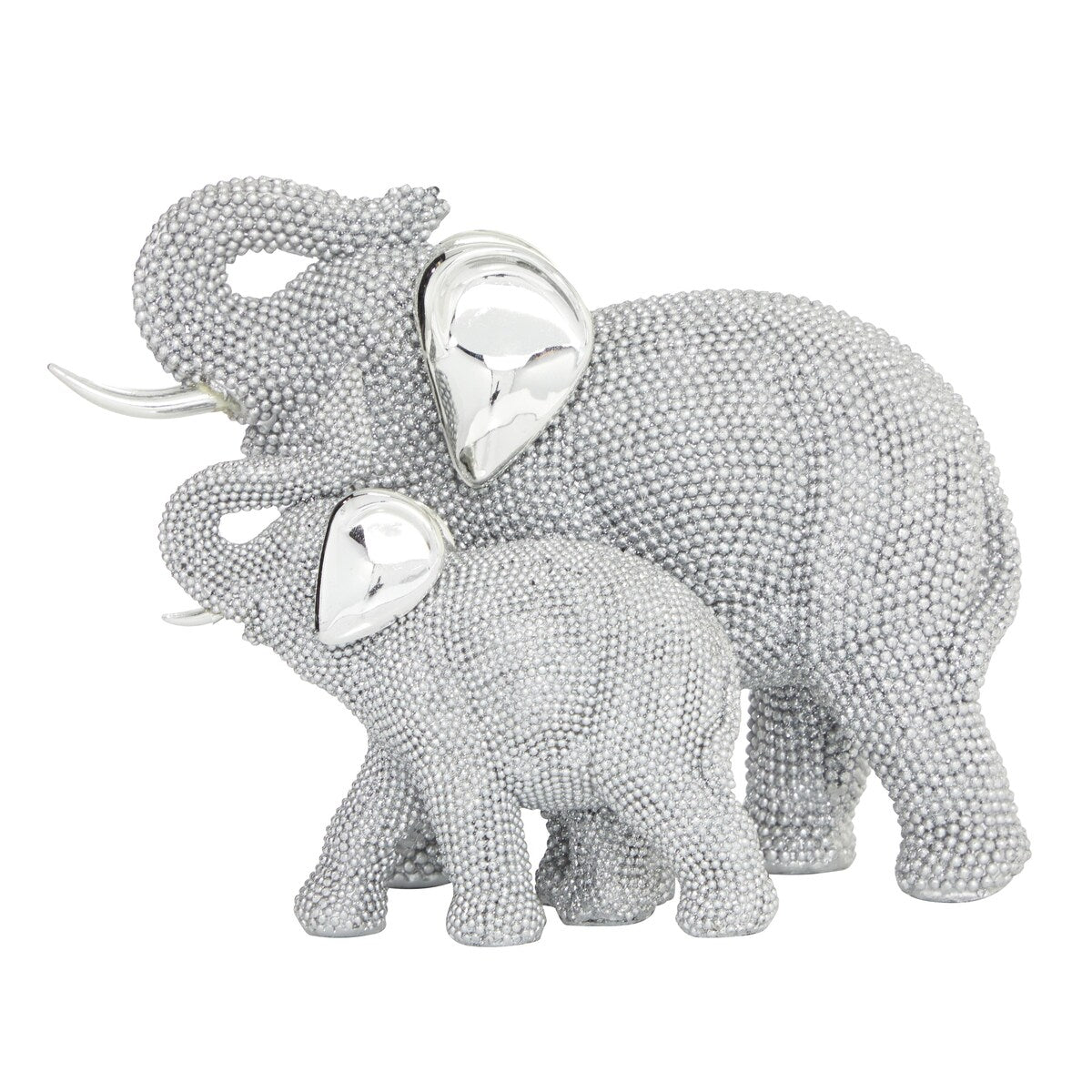 Polystone Elephant Decorative Sculpture - Silver - Roche River Decor