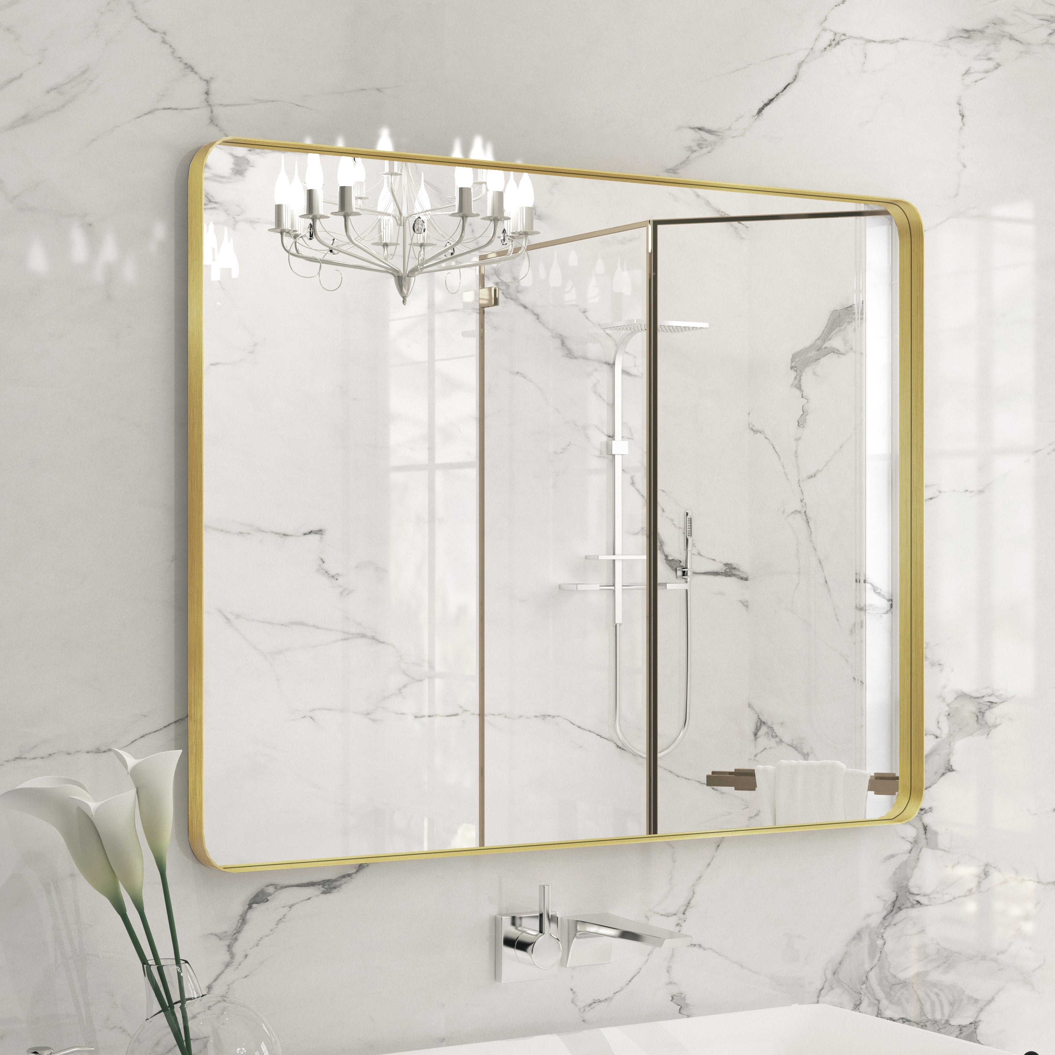 QuivaraView Rectangular Aluminum Framed Bathroom Vanity Mirror