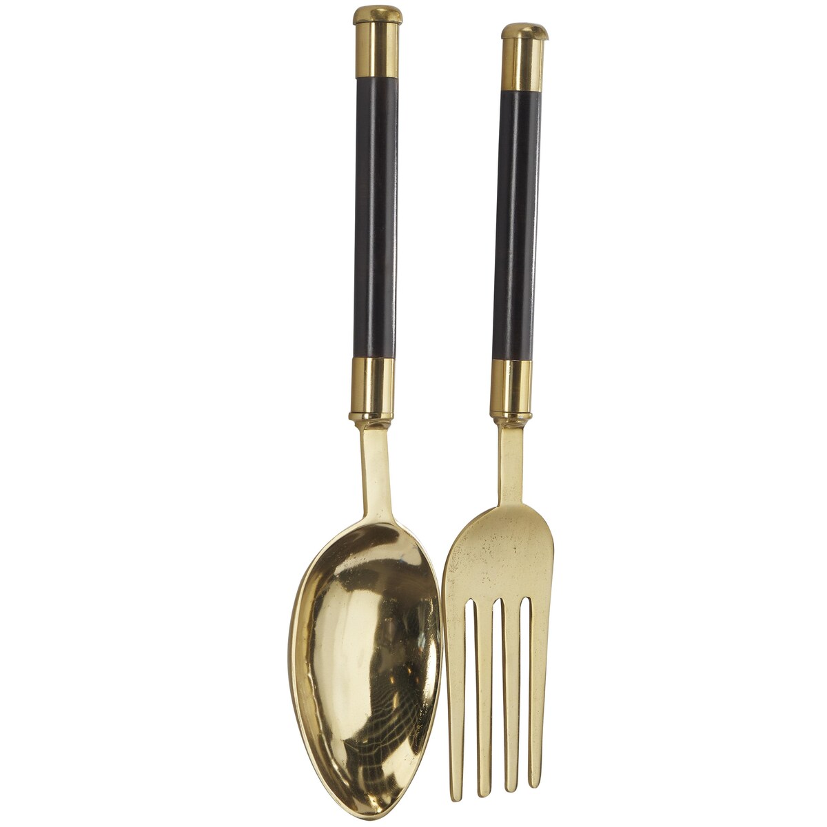 Aluminum Metal Utensils Spoon and Fork Home Wall Decor - Set of 2 Gold - Roche River Decor