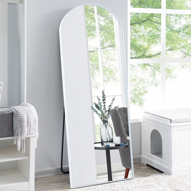 Mabel Arched Aluminum Mirror Full Length Mirror Free Standing Leaning/ Mirror Aluminum Frame for Modern Living 71x 31