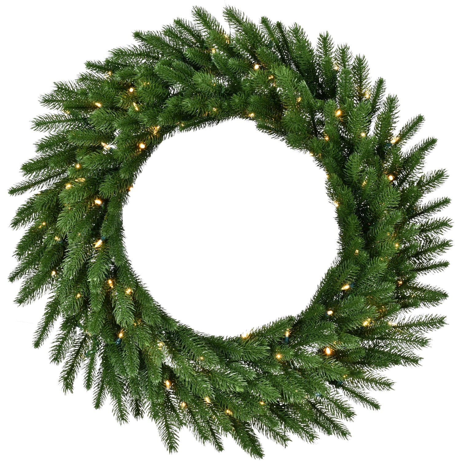 Fraser Hill Farm 36-In. Green Fir Wreath with Warm White LED Lights