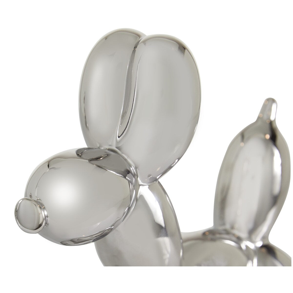 Porcelain Ceramic Dog Balloon Sculpture - Set of 2 Gold, White, black, Silver or Multi Colored - Roche River Decor