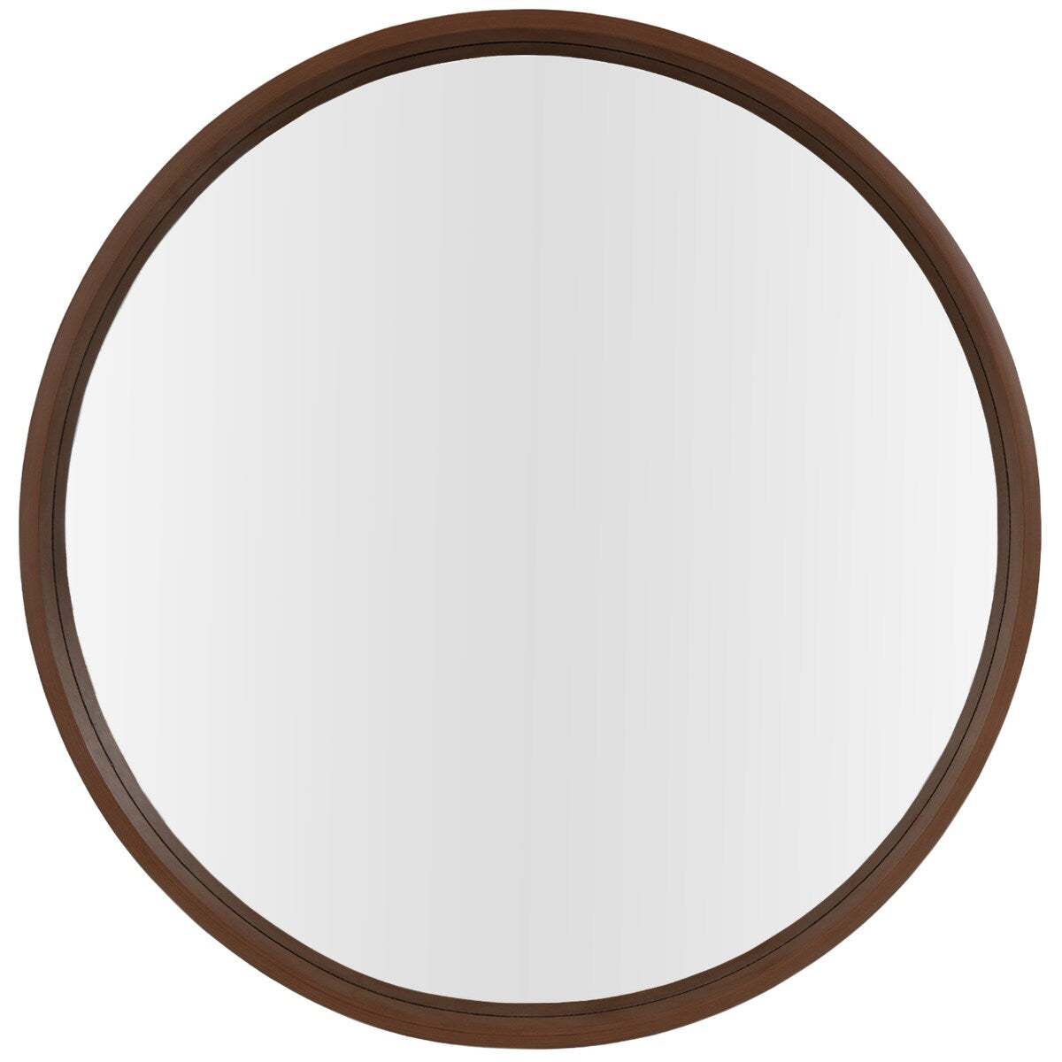 Classic Wooden Frame Farmhouse Round Wall Mirror