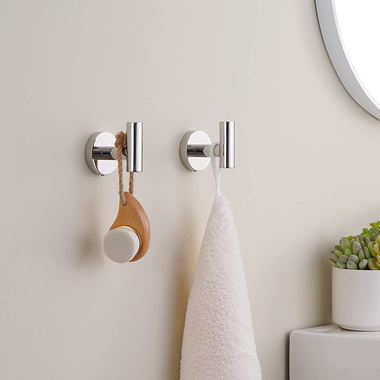 Bathroom Robe Hook Round Towel Hook in 304 Stainless Steel