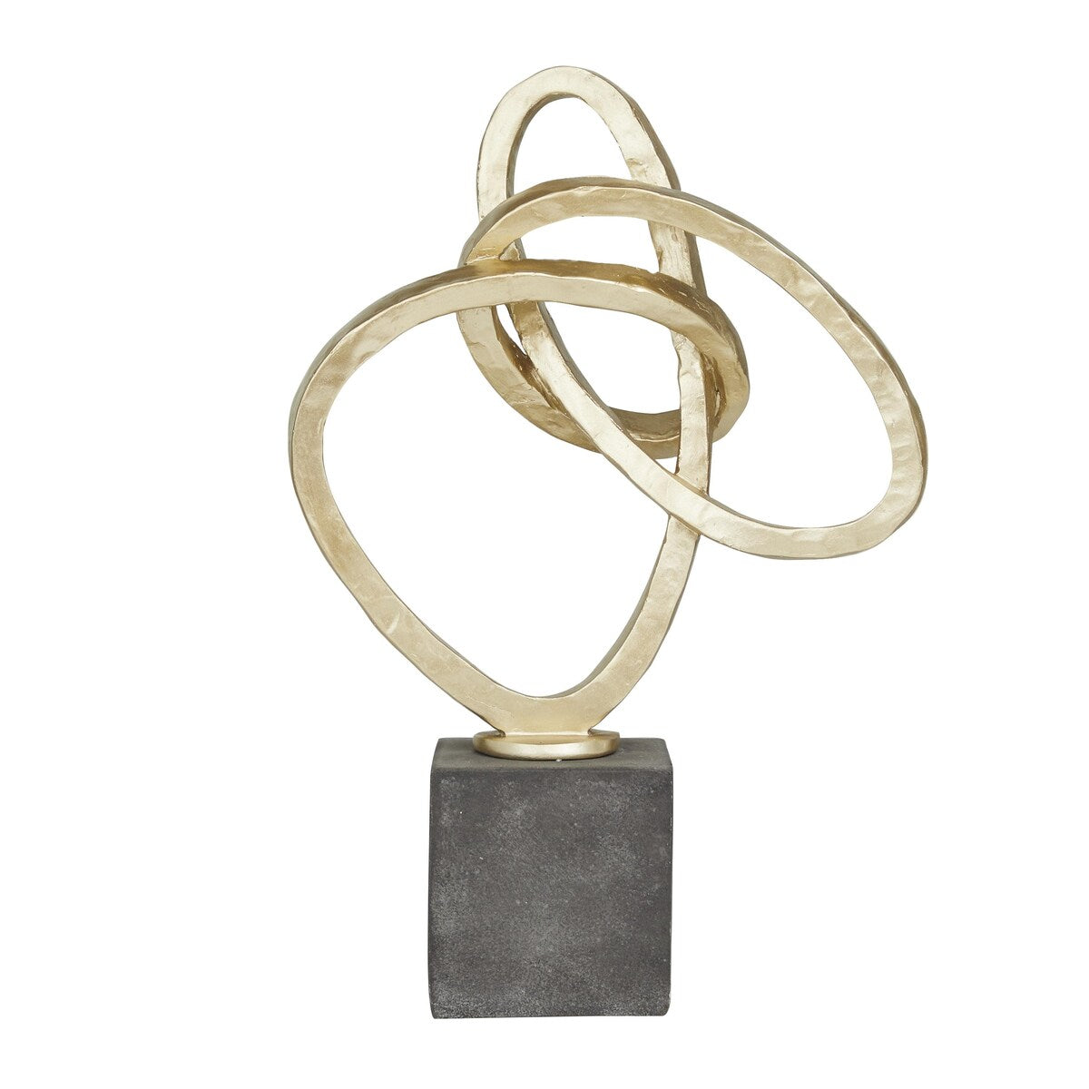 Polystone Abstract Link Decorative Sculpture with Black Base - Gold - Roche River Decor