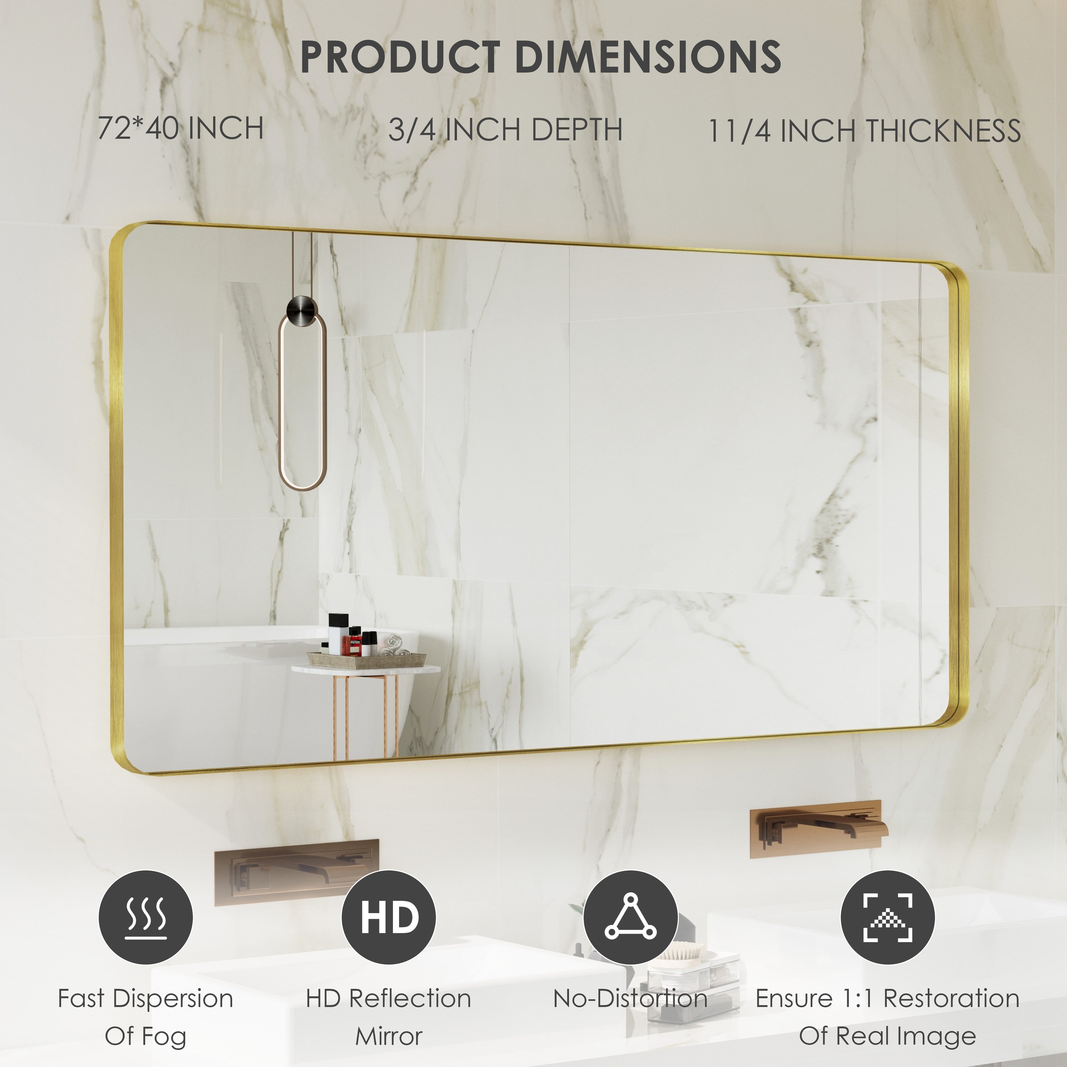 QuivaraView Rectangular Aluminum Framed Bathroom Vanity Mirror