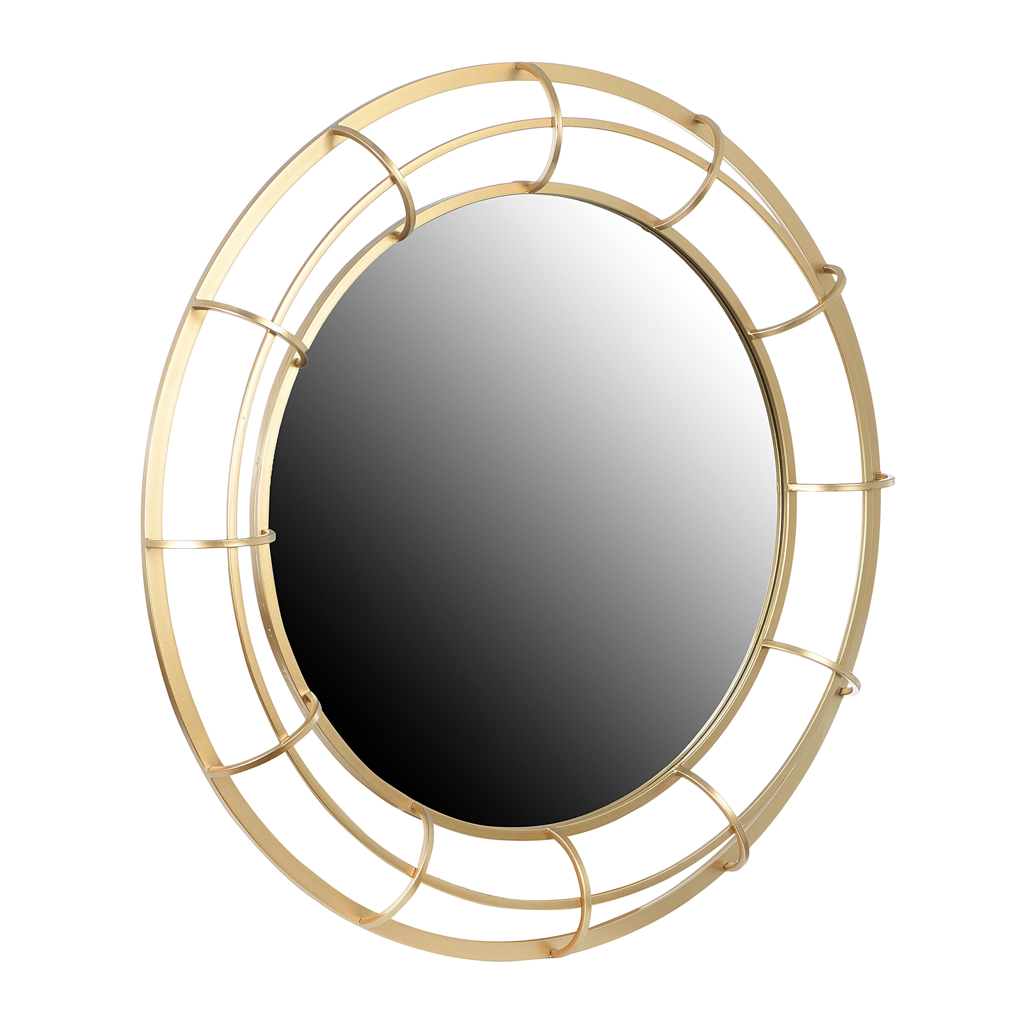 Wire Framed Wall Mirror, Gold