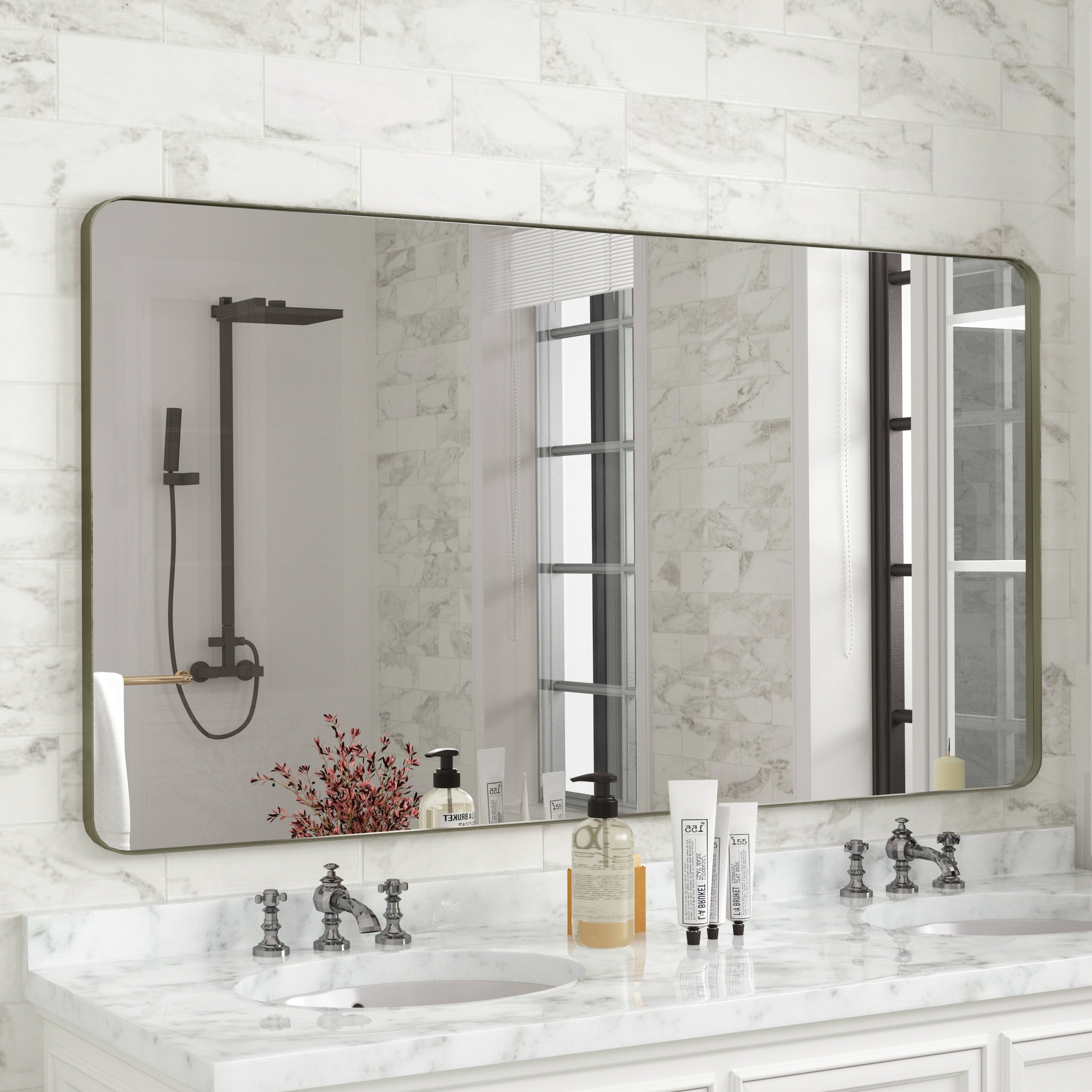 QuivaraView Rectangular Aluminum Framed Bathroom Vanity Mirror