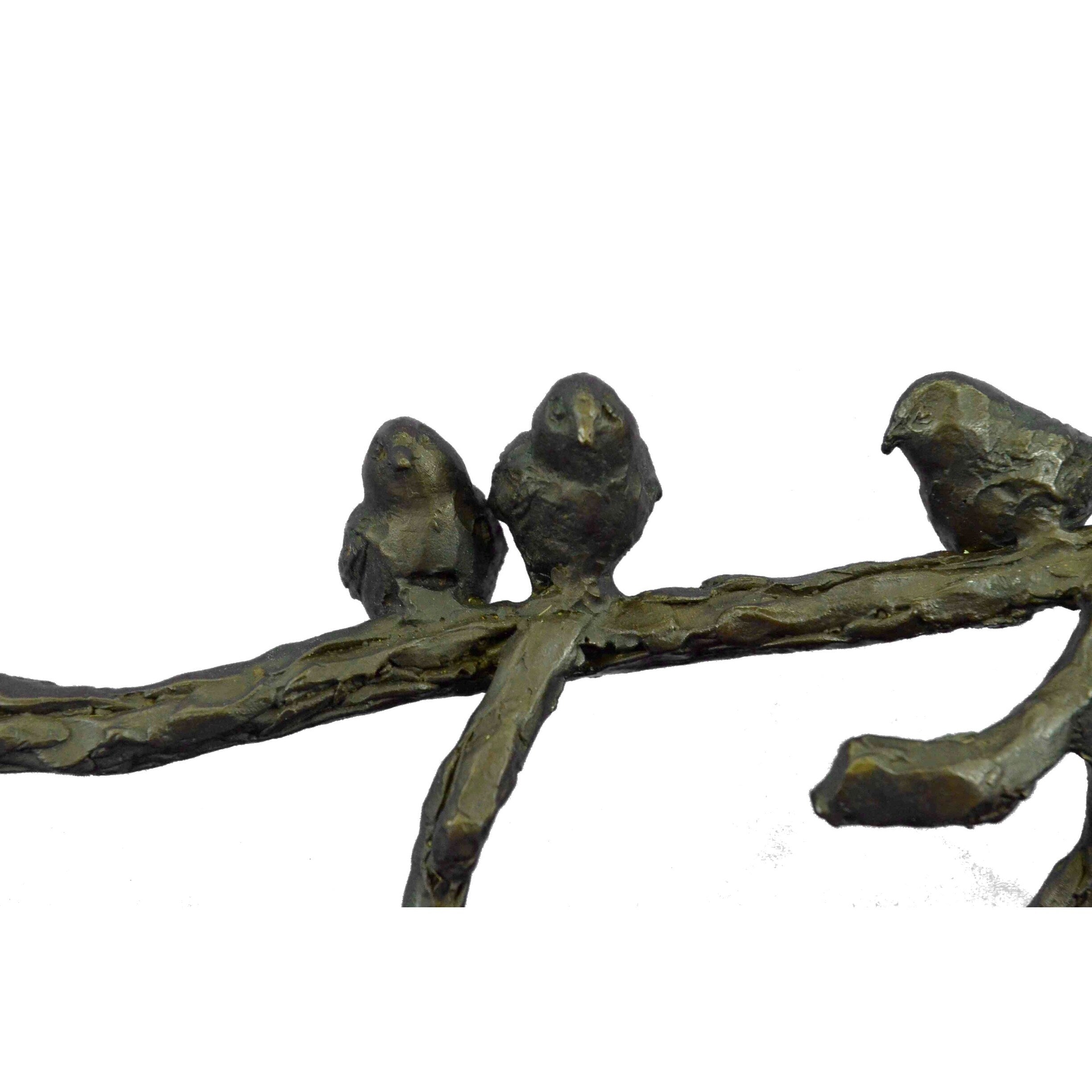 Art Deco Love Birds Limited Edition Bronze Sculpture Marble Base Figurine